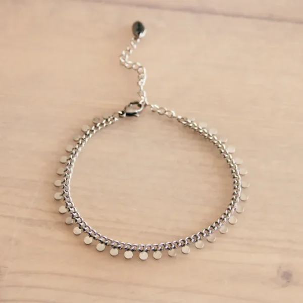 Stalen Chain Armband Met Muntjes Silver SA833 - IEF0009
