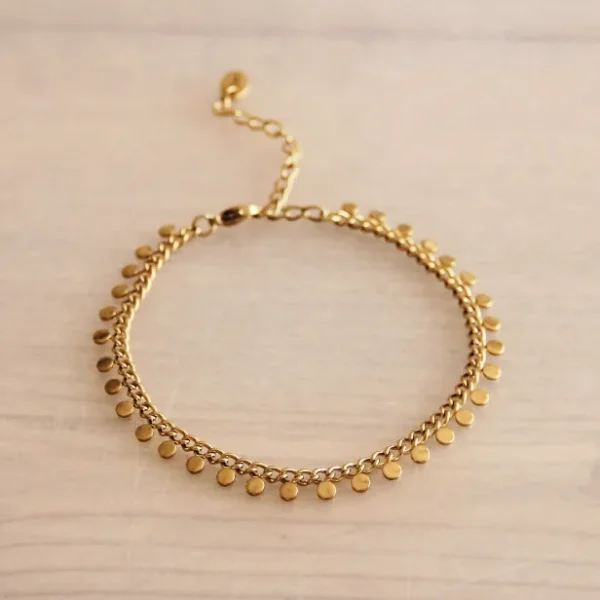 Stalen Chain Armband Met Muntjes – Goud – Sa832 - IEF008